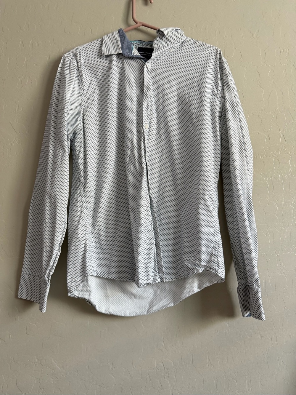 Denim & Flower White Micro-Dot Men's Dress Shirt